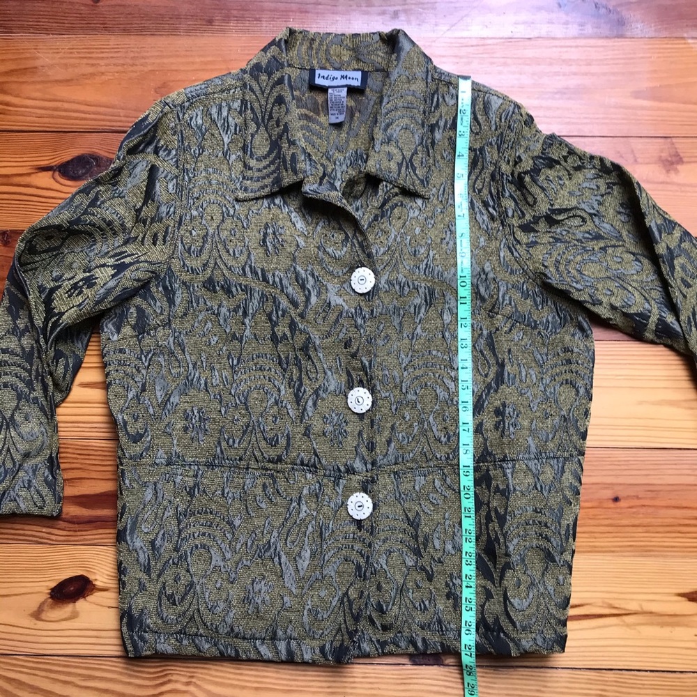 Indigo Moon Golden Brown Bone Button Jacket, Euc,… - image 8